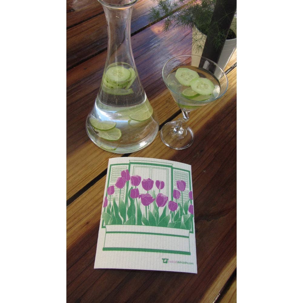 Swedish Dishcloth Purple Tulips - Wiggle & Ding