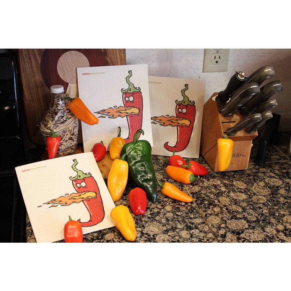 Swedish Dishcloth Hot Chili Pepper - Wiggle & Ding