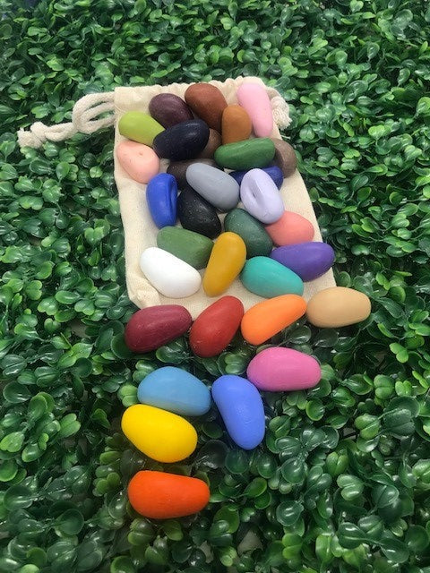 Crayons-ROCKS! Let's Play with ROCKS *Handmade, Draw, Write, Smile while we Create, Train, Sustain! (100% Handmade Soy) - Wiggle & Ding
