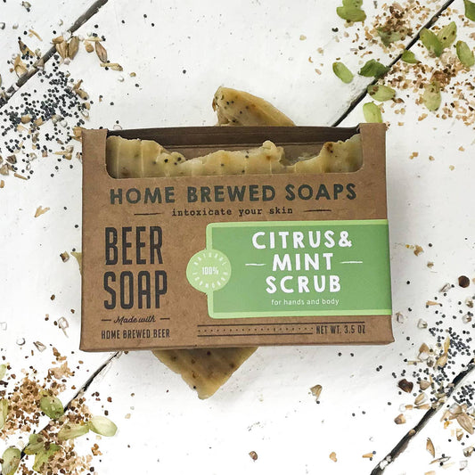 Citrus & Mint Scrub Beer Soap