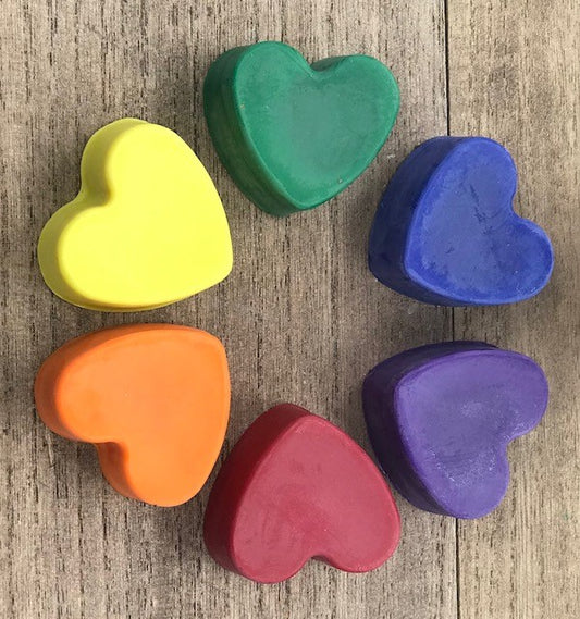 Crayons (Hearts) 100% Handmade Soy & Beeswax - Wiggle & Ding