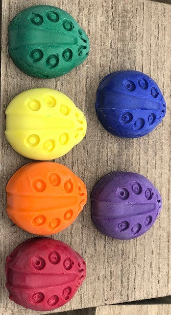 Crayons (LADYBUGS) 100% Handmade Soy & Beeswax - Wiggle & Ding