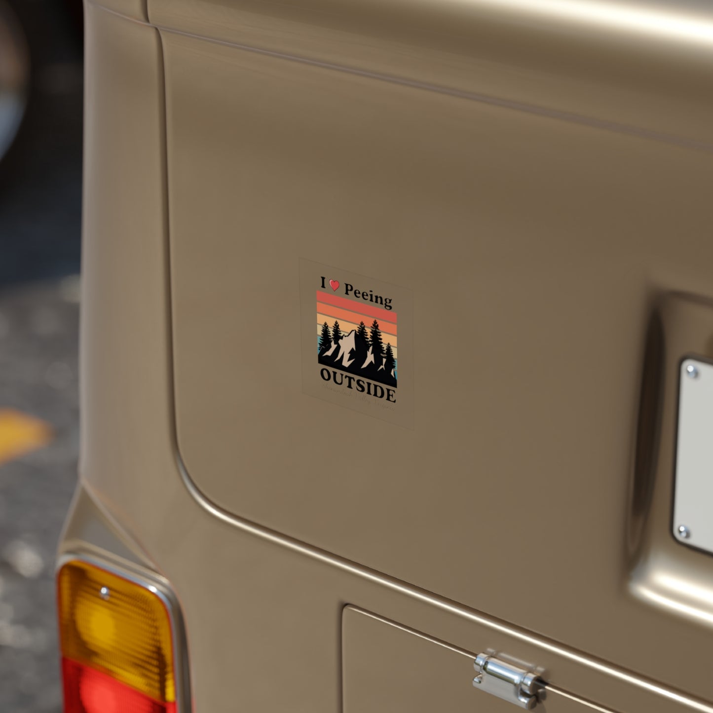 I  Peeing Outside Sticker — Retro Mountain Outdoor Camping Decal (Shenandoah Valley)