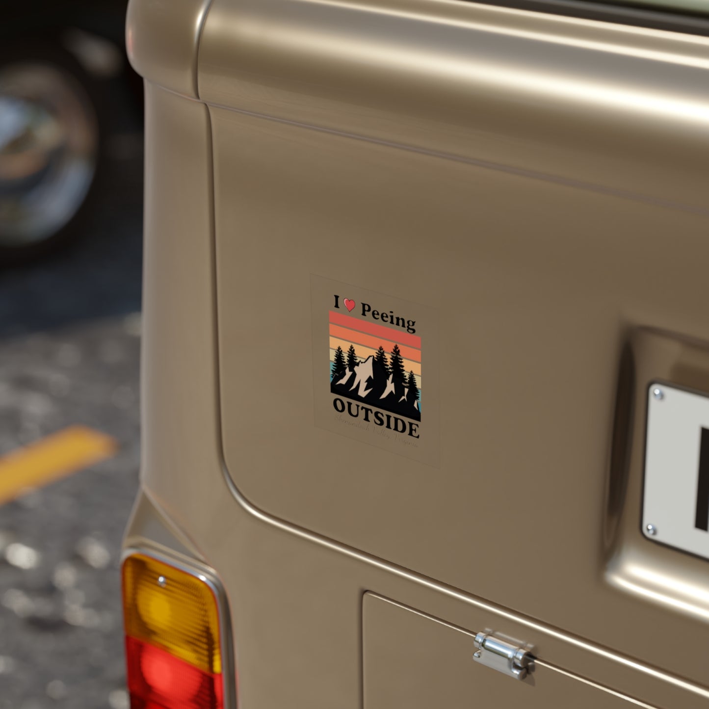 I  Peeing Outside Sticker — Retro Mountain Outdoor Camping Decal (Shenandoah Valley)