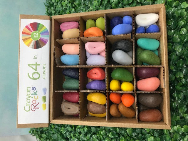 Just Rocks in a Box 32 Pairs Colors - Eco Soy Rock Crayons 64 pieces ( —  Oak & Ever